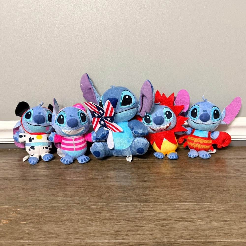 Disney 100 Year Anniversary Lilo and Stitch Remix Plush Lot of 5
